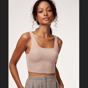 Babaton Sculpt Knit Cropped Tank - Aritzia (Size S)